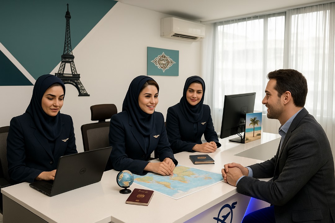 Interior view of Seda Safar Travel Agency office – professional visa and tour services