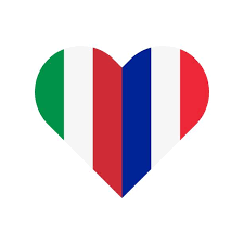 France and Italy Tour - Heart-Shaped Flag Combination Graphic